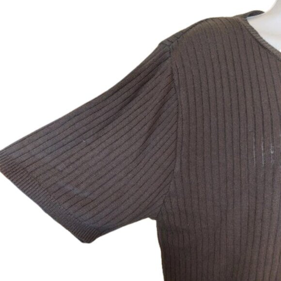 Black Short Sleeve Acrylic Knit Shirt XL - Picture 2 of 3